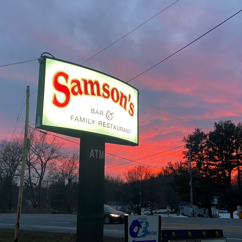 Samson's sign at sunset